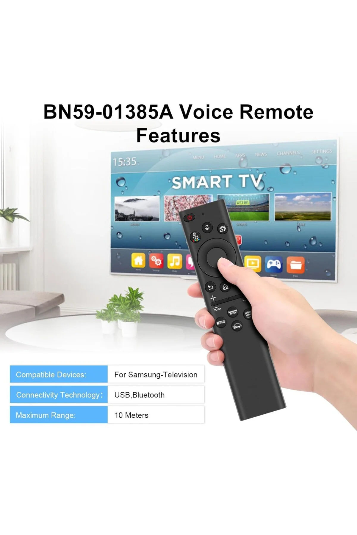 BN59-01385A için Uyumlu evrensel uzaktan kumanda, Samsung uzaktan kumanda Smart TV için yedek uz