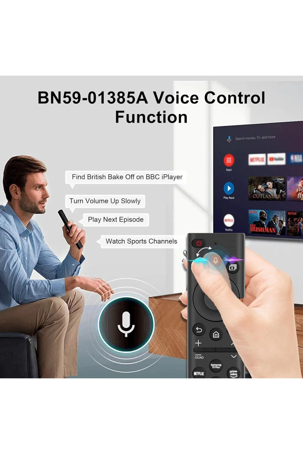 BN59-01385A için Uyumlu evrensel uzaktan kumanda, Samsung uzaktan kumanda Smart TV için yedek uz