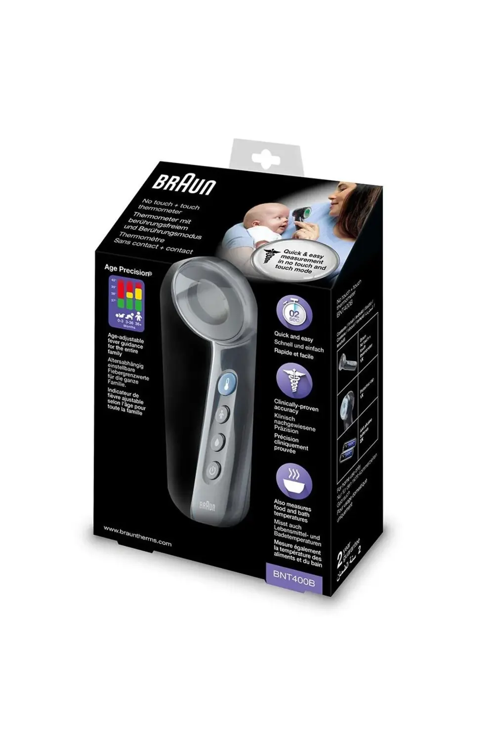 Bnt400 Temassız Alından Ateş Ölçer Siyah