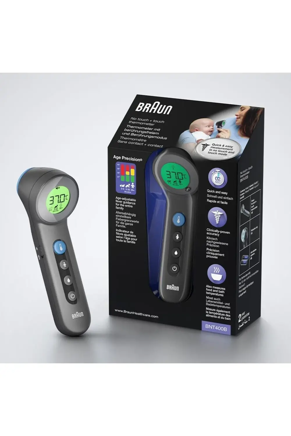 Bnt400 Temassız Alından Ateş Ölçer Siyah