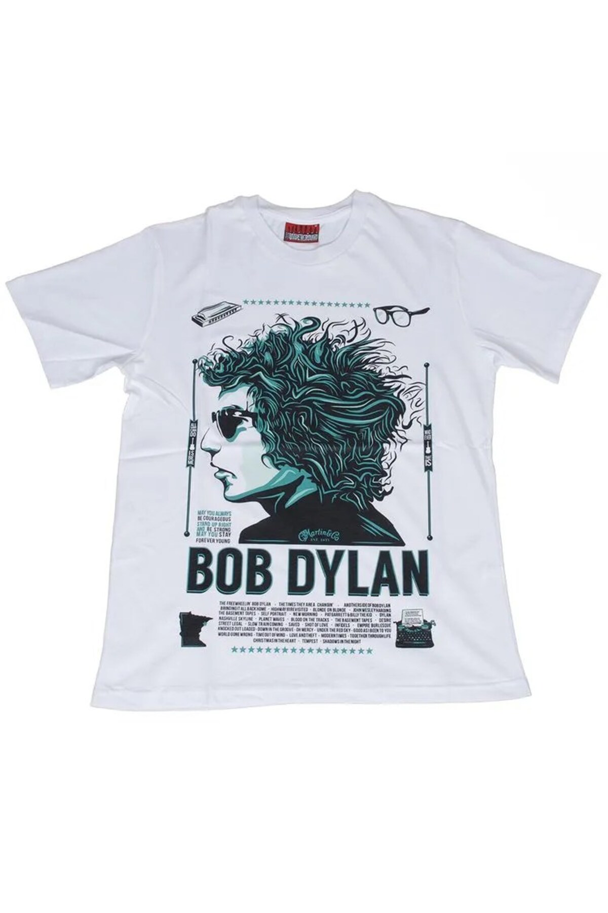 Bob Dylan Tişört Beyaz