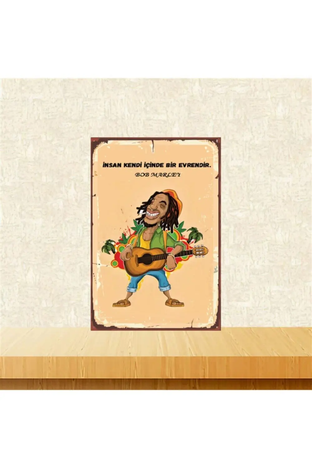 Bob Marley Insan Kendi Içinde 20-30 Cm Retro Ahşap Poster Tkfx436