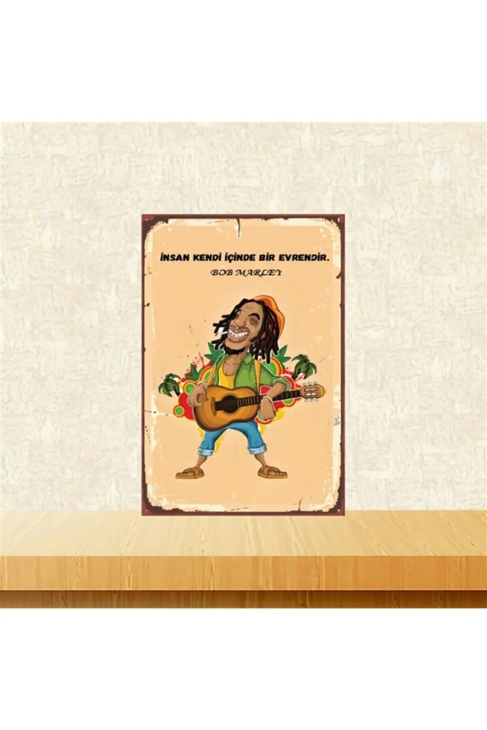 Bob Marley Insan Kendi Içinde 20-30 Cm Retro Ahşap Poster Tkfx436