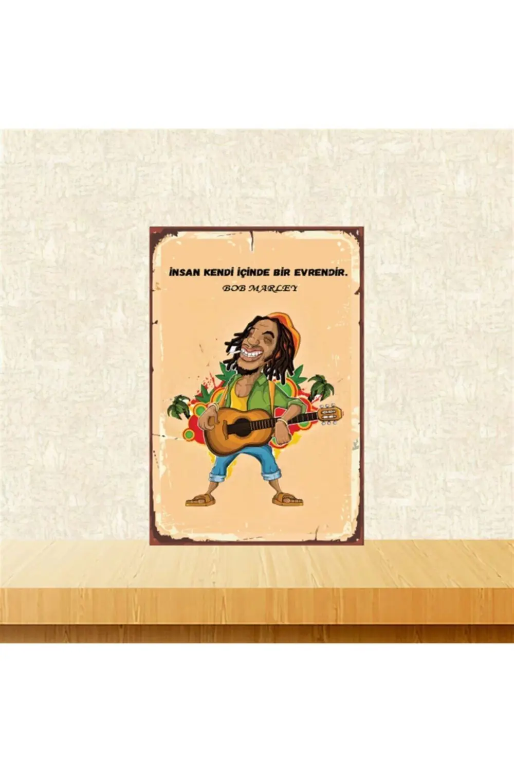 Bob Marley Insan Kendi Içinde 20-30 Cm Retro Ahşap Poster Tkfx436
