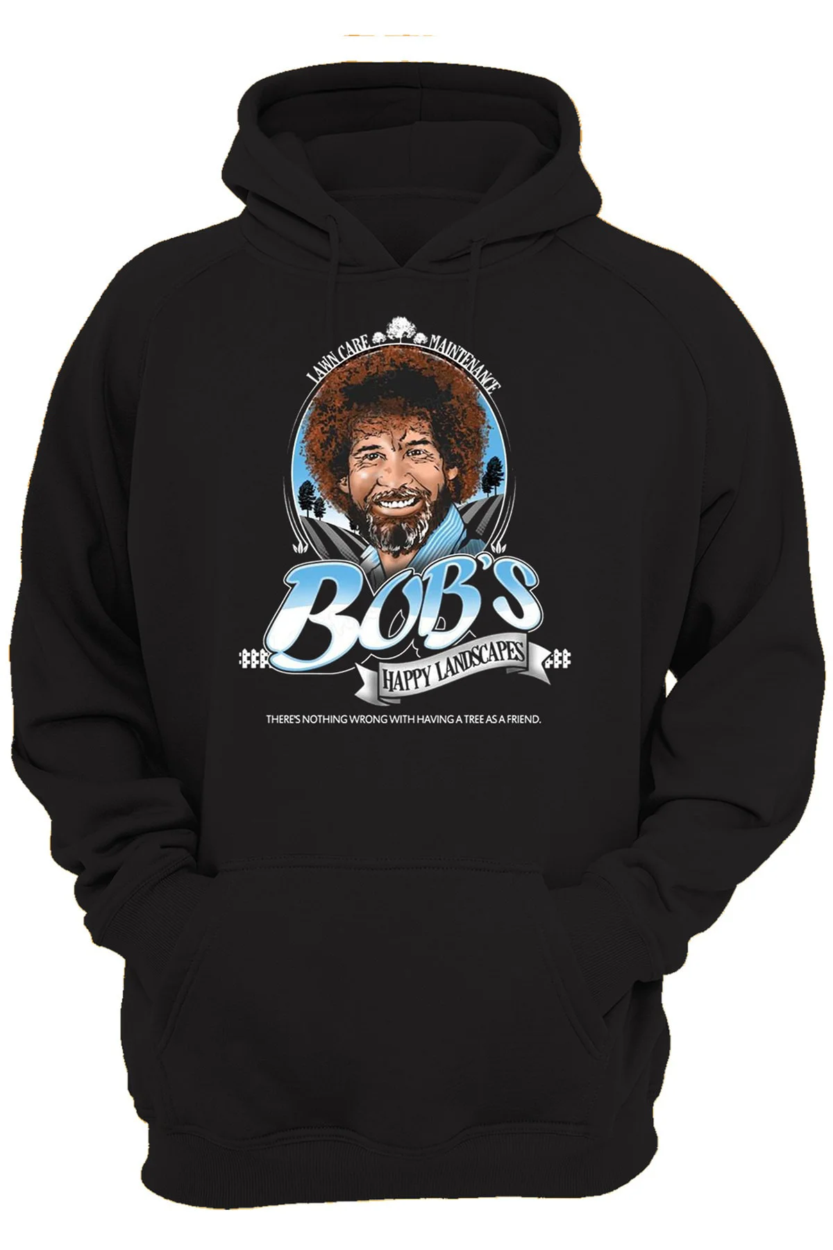 Bob Ross Ön Baskılı, %100 Pamuk, 3 Ipl. Şardonlu, Içi Polar, Çok Kalın Hoodie
