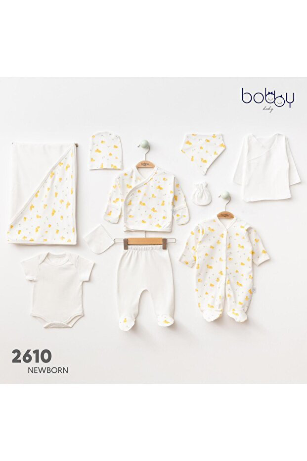 Bobby Baby %100 Pamuk Sevimli Ördekler Desenli 10'lu Hastane Çıkı