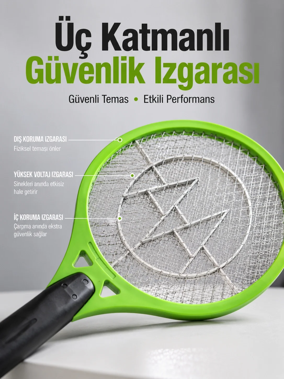 Böcek Önleyici Elektronik Sinek Öldürücü | Üç Katmanlı Güvenlik Izgarası Yeni Nesil