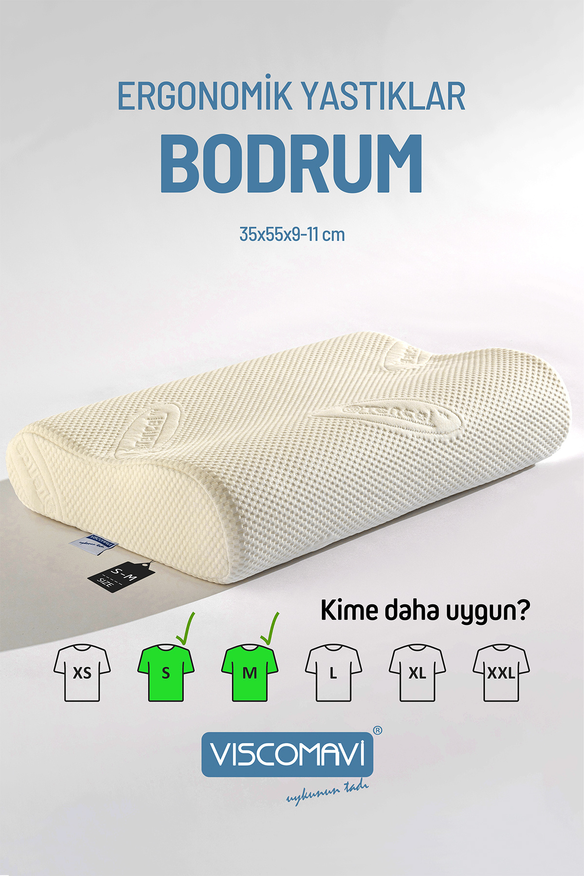 Bodrum Ergonomik & Ortopedik| Boyun destekli |Doğal Lif Kılıflı |