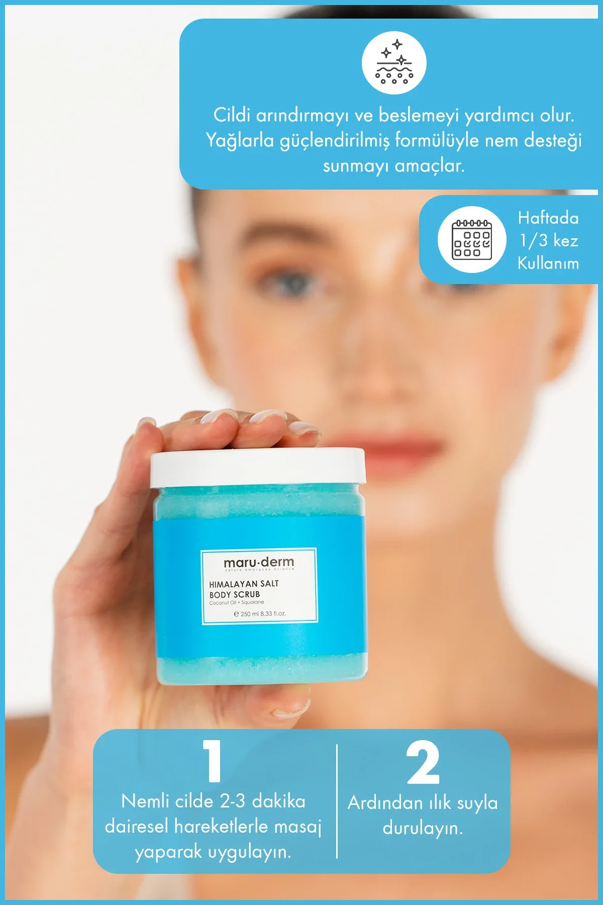 Body Scrub | Himalaya Tuzu Vücut Peelingi | Squalane + Hindistan Cevizi Yağı 250 ML - Görsel 3