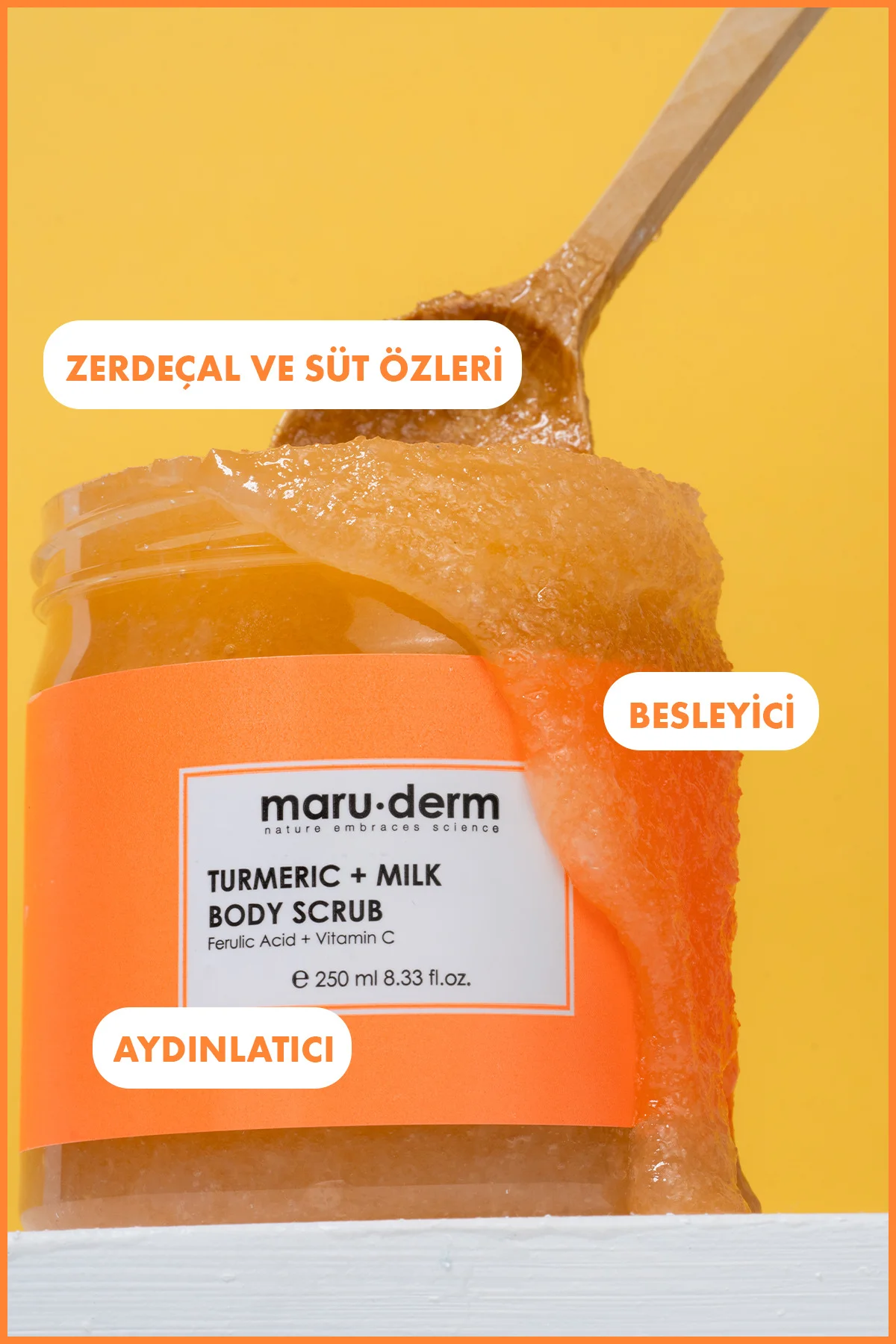 Body Scrub | Zerdeçal + Süt Vücut Peelingi | C Vitamini + Ferulik