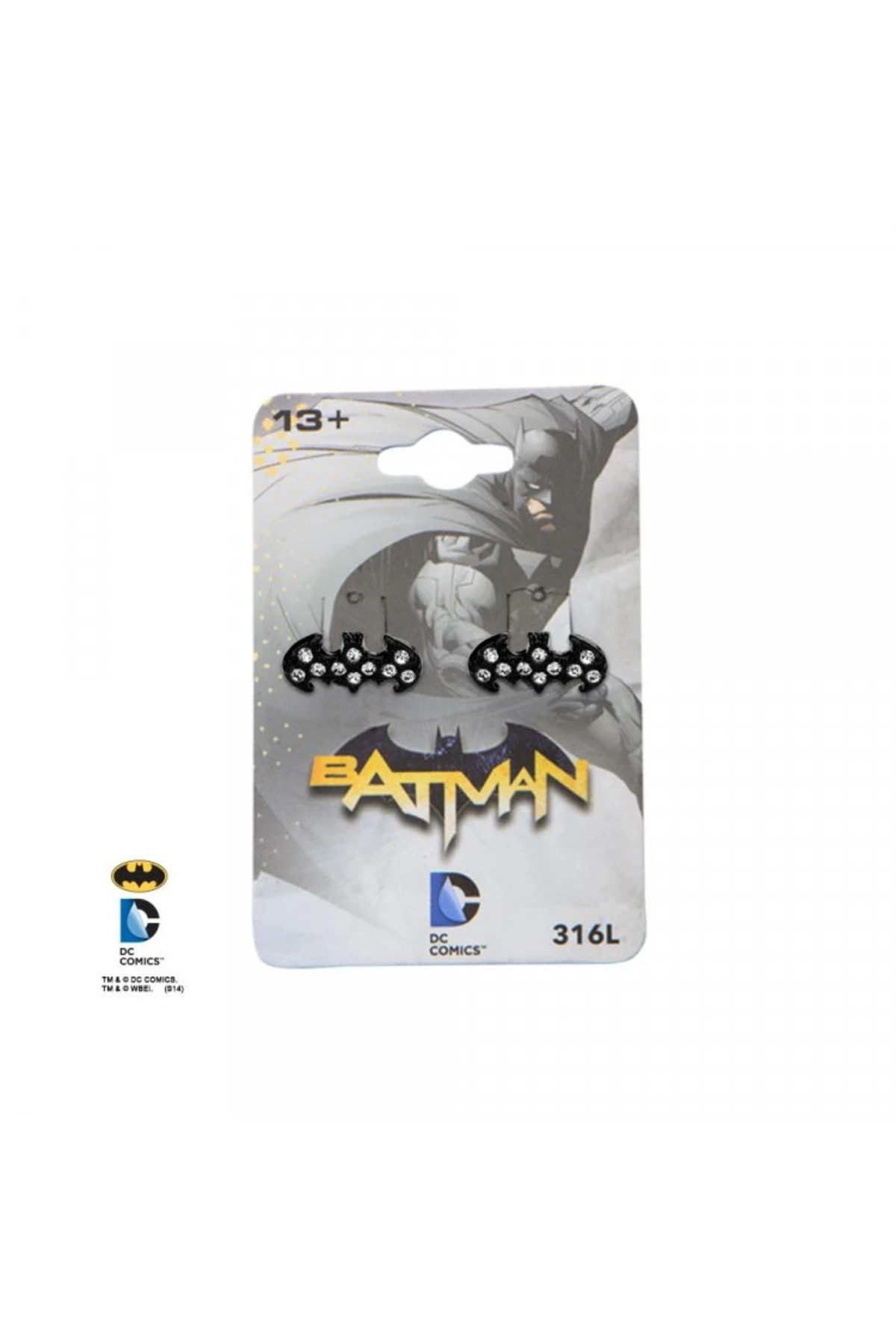 Body Vibe DC Comics Siyah Kaplama Batman Clear Gems Geçmeli Küpe