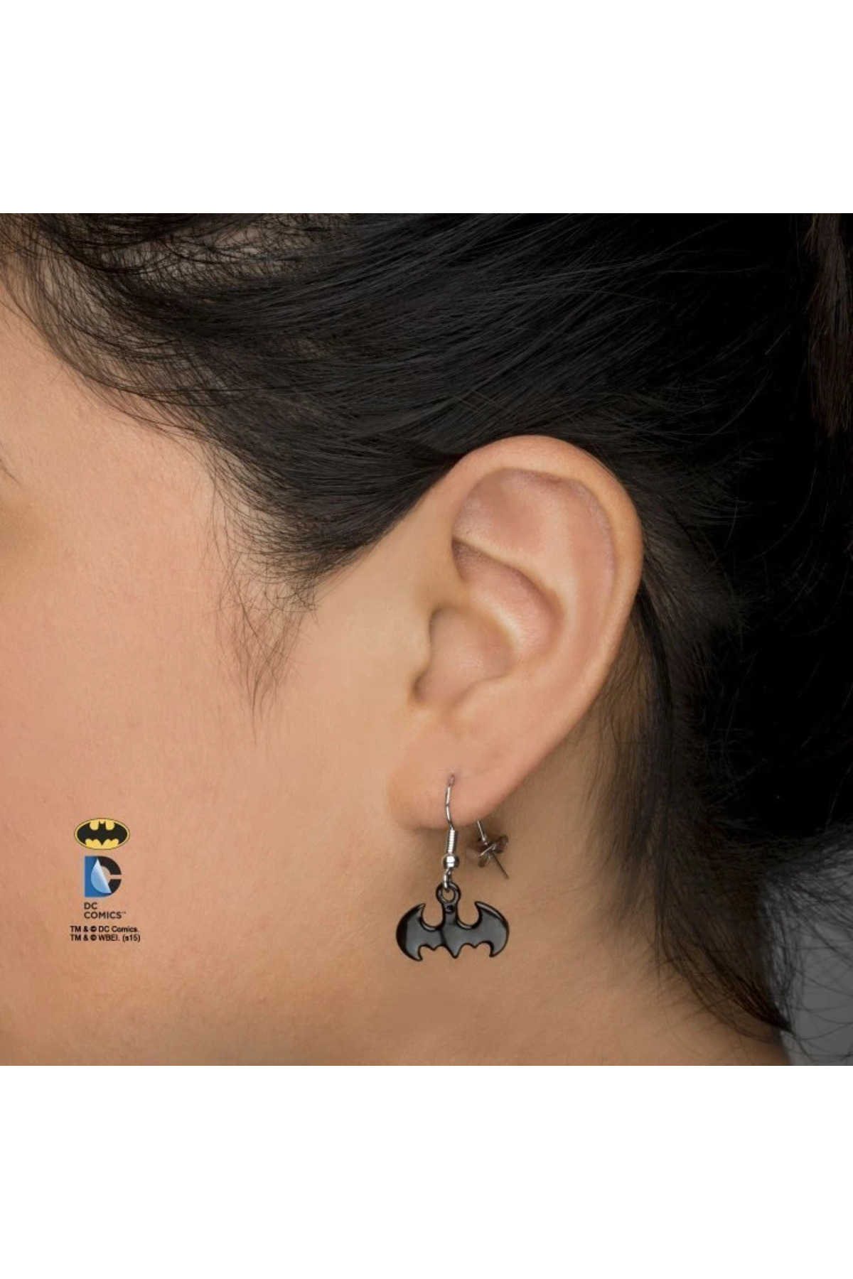 Body Vibe DC Comics Siyah Kaplama Batman Hook Dangle Küpe