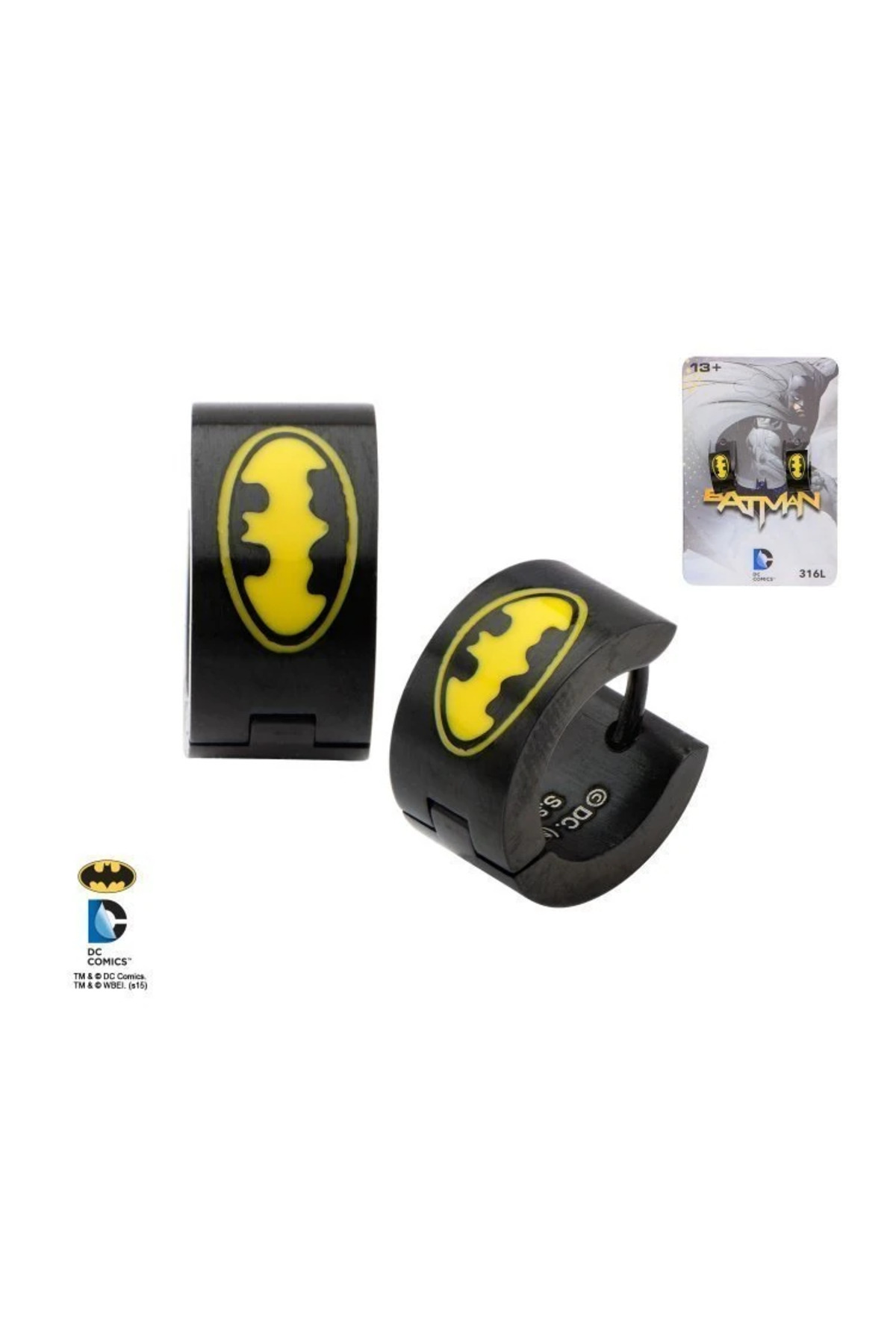 Body Vibe DC Comics Batman Logo Siyah Kaplama Küpe