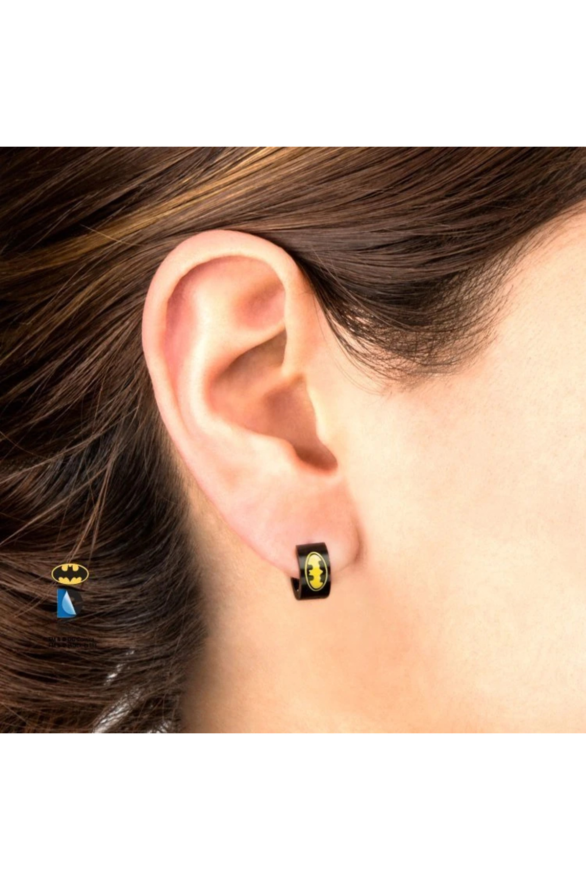 Body Vibe DC Comics Batman Logo Siyah Kaplama Küpe