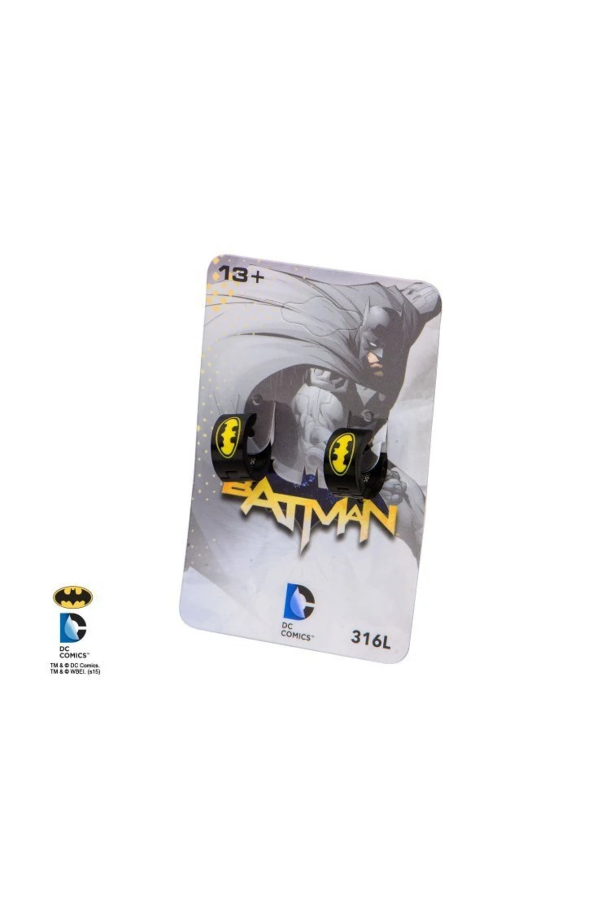 Body Vibe DC Comics Batman Logo Siyah Kaplama Küpe