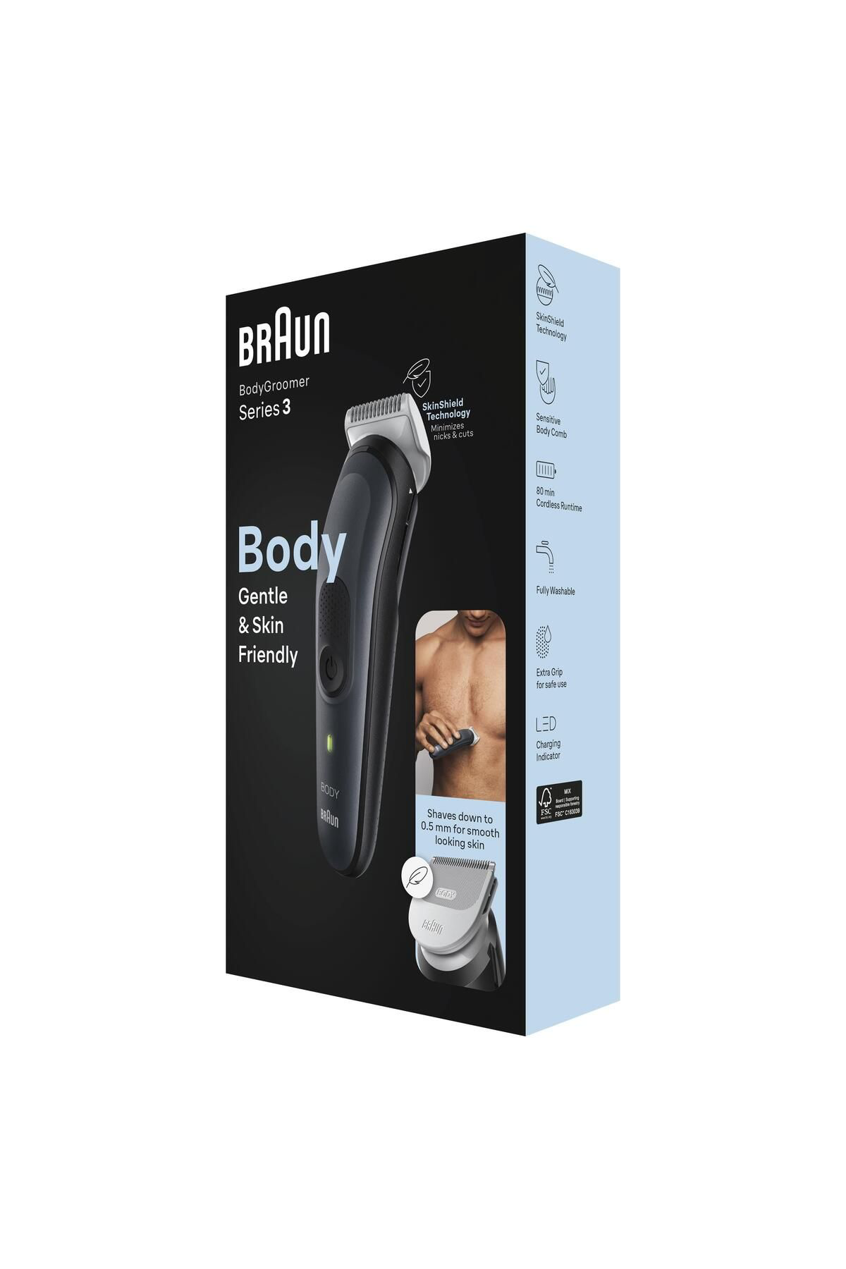 Bodygroomer 3 Bg 3340 Skinshield Teknolojisi, 3 Ek Parçalı Vücut 