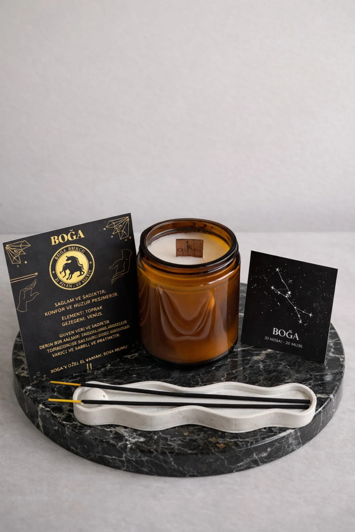 Boğa Burç Kişiye Özel Mum Seti %100 Doğal (Soya Wax)