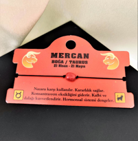 BOĞA BURCU KALSEDON DOĞALTAŞ MAKROME ÖRGÜLÜ BİLEKLİK-BURÇBİLEKLİK