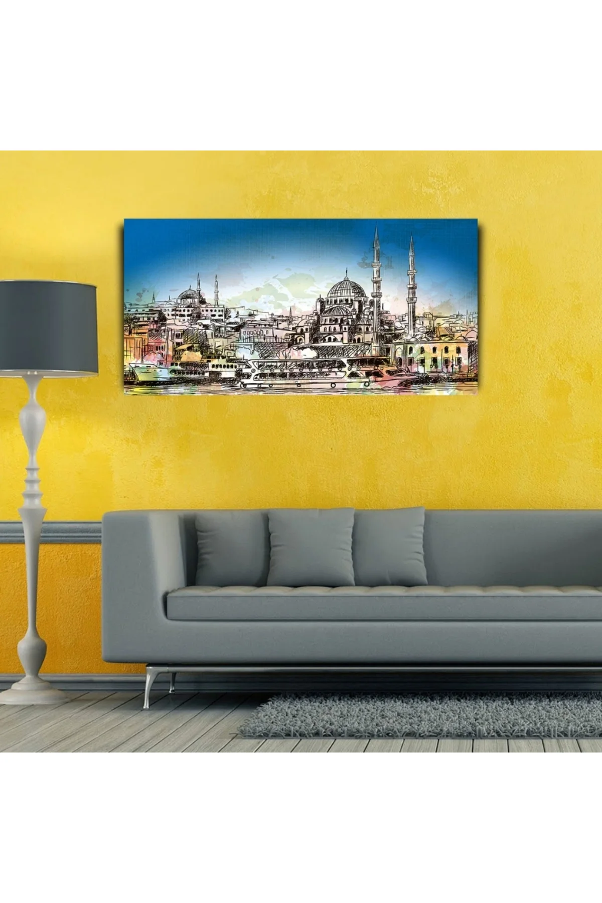 Boğazdan İstanbul Manzarası Kanvas Tablo 60 x 120