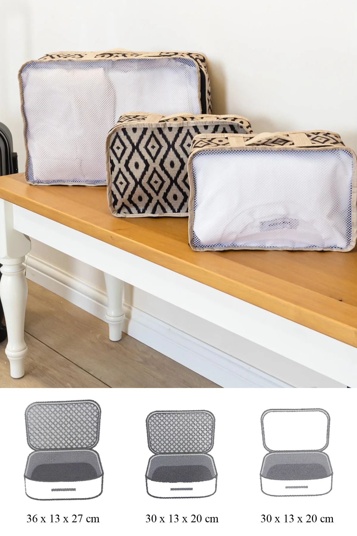 BOHE Ayakkabı Düzenleyici ve 3'lü Bavul Organizer Set