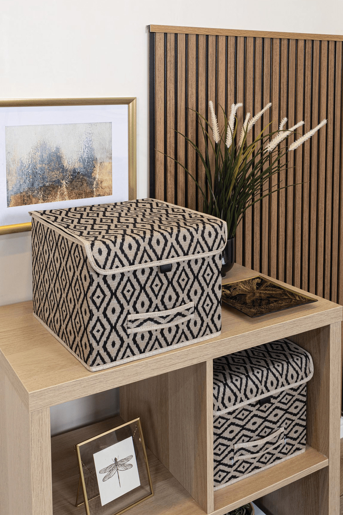 Pazar Kapısı Bohe Çok Amaçlı Kapaklı Kutu Mini Raf Düzenleyici