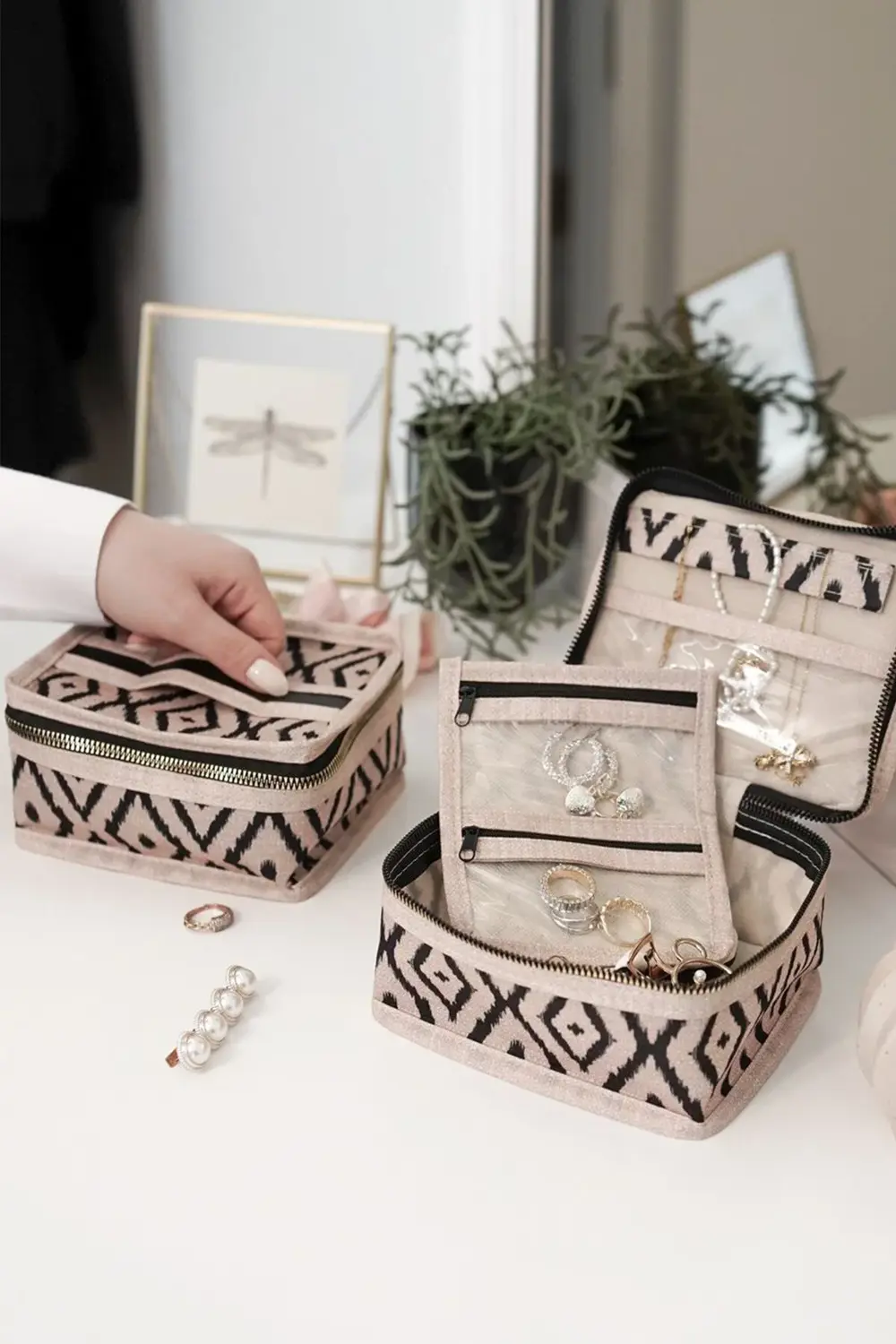 Bohe Seyahat Takı Makyaj Çantası Düzenleyici Mini Çanta