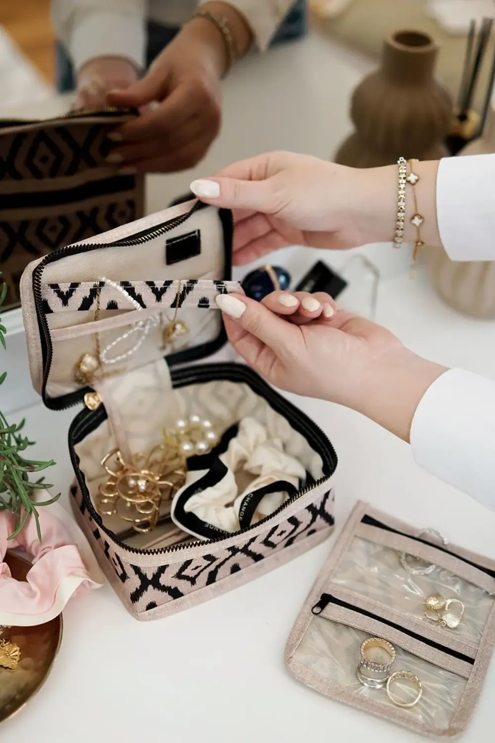 Bohe Seyahat Takı Makyaj Çantası Düzenleyici Mini Çanta