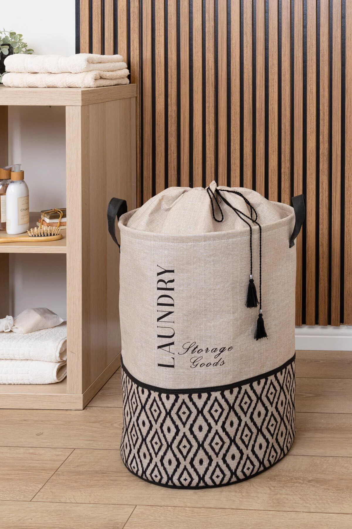 BOHE Yuvarlak Torbalı Düzenleyici Kirli Çamaşır Oyuncak Sepeti Or