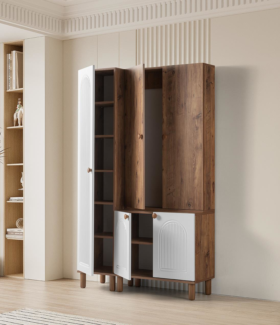 Erezogullari Mobilya Bohem Çiğdem 3 Lü Portmanto Ayakkabilik 120X38x200
