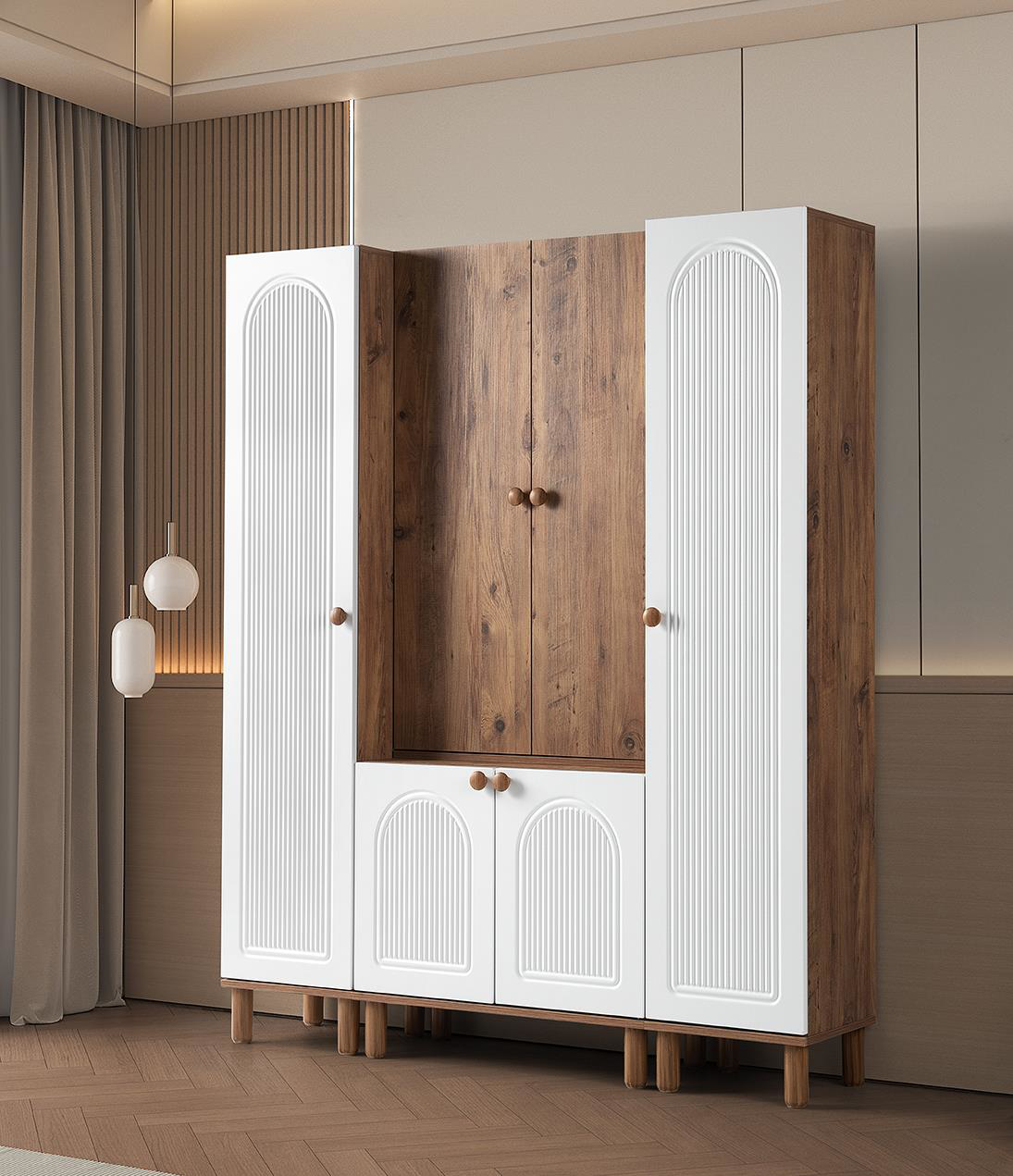 Erezogullari Mobilya Bohem Çiğdem Portmanto Ayakkabilik 160X38x200