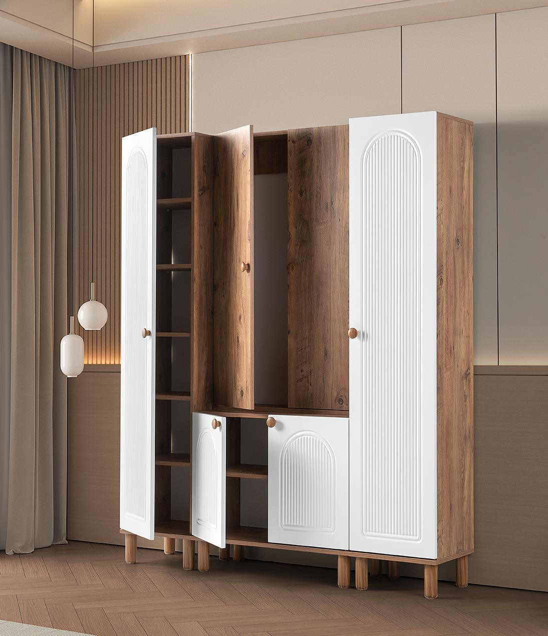 Erezogullari Mobilya Bohem Çiğdem Portmanto Ayakkabilik 160X38x200