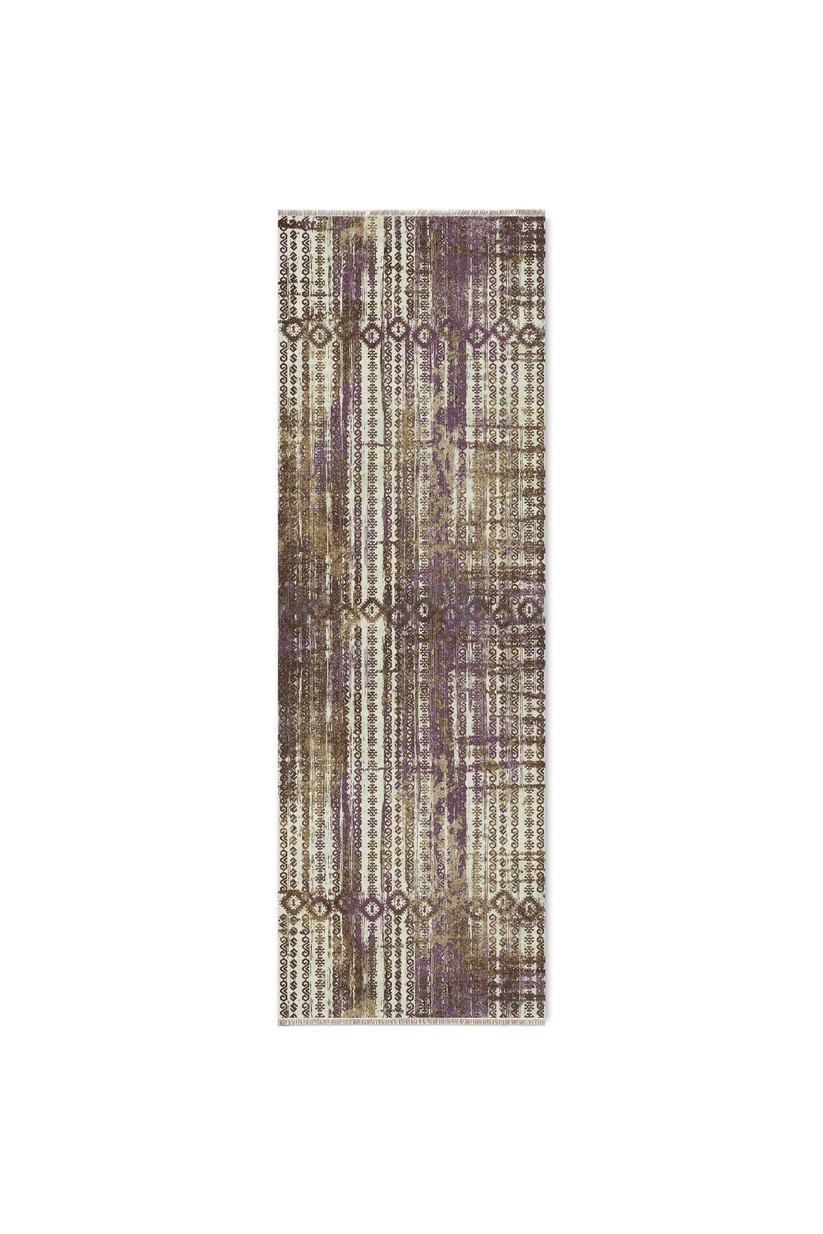 Bohem Etnik Desenli Mor Kahve Şönil Halı Kilim Yolluk Kaymaz Yıkanabilir Saçaklı Bohem Etnik Desenli Mor Kahve Şönil Halı Kilim Yolluk Kaymaz Yıkanabilir Saçaklı
