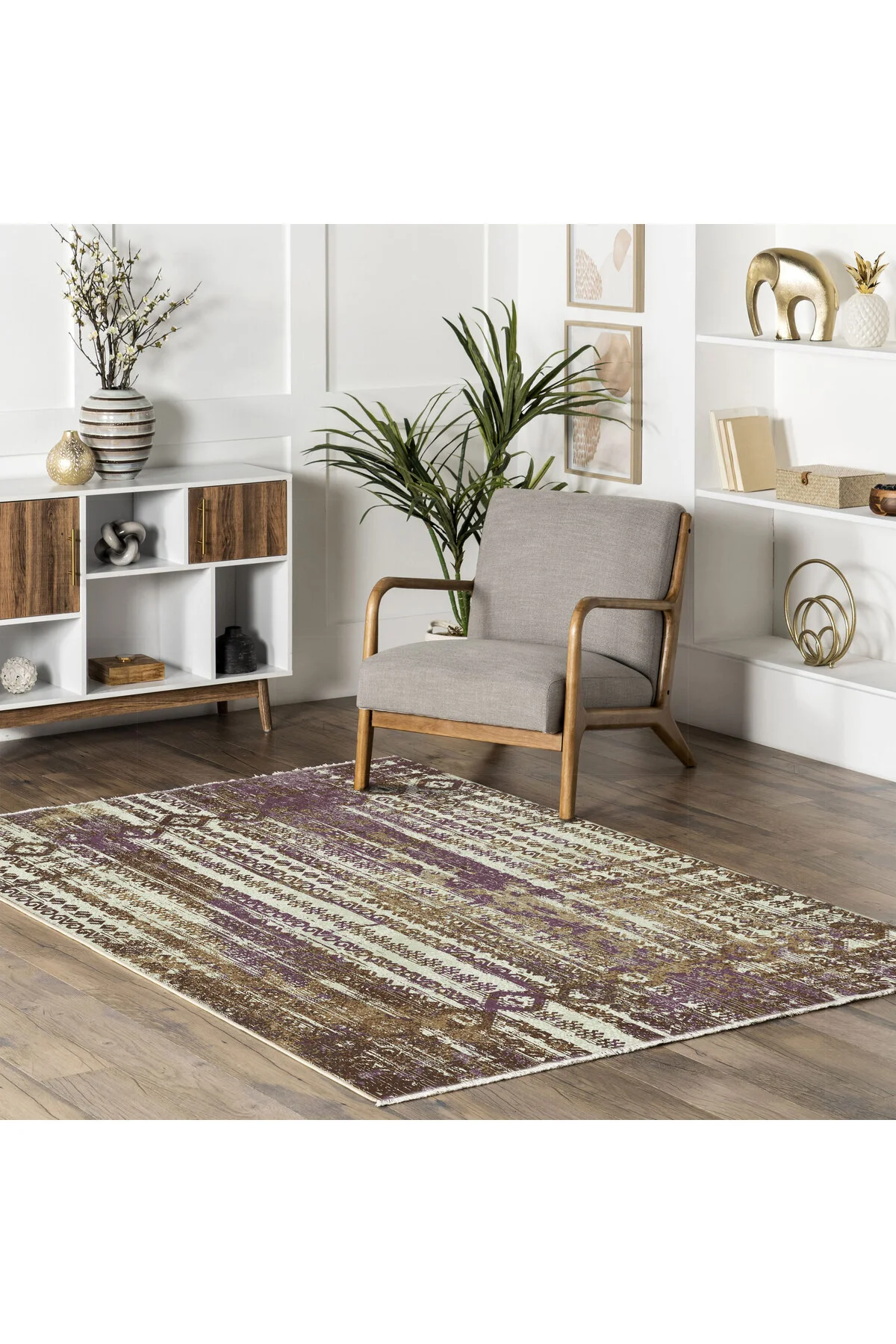 Bohem Etnik Desenli Mor Kahve Şönil Halı Kilim Yolluk Kaymaz Yıkanabilir Saçaklı Bohem Etnik Desenli Mor Kahve Şönil Halı Kilim Yolluk Kaymaz Yıkanabilir Saçaklı