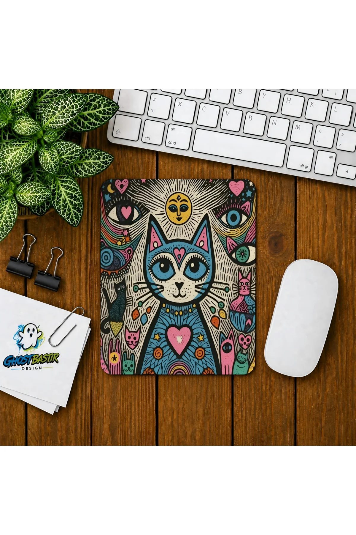 Bohem Kedi Baskılı Oyuncu Mousepad 036