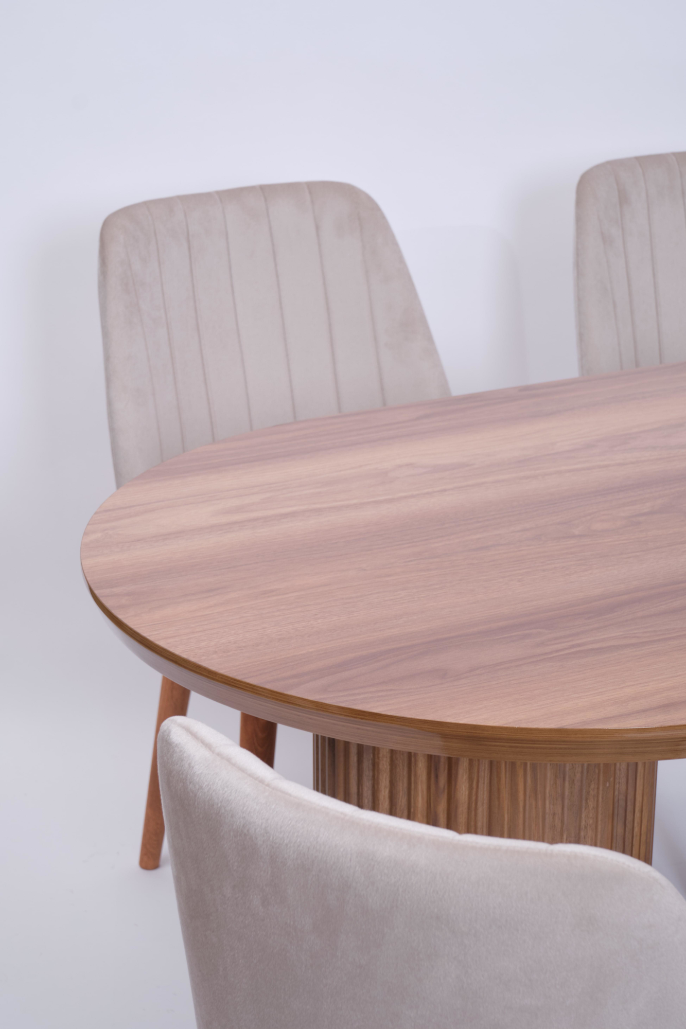 Erezogullari Mobilya Bohem Milano Lak Panel Yemek Masa Sandalye Takimi 90X170
