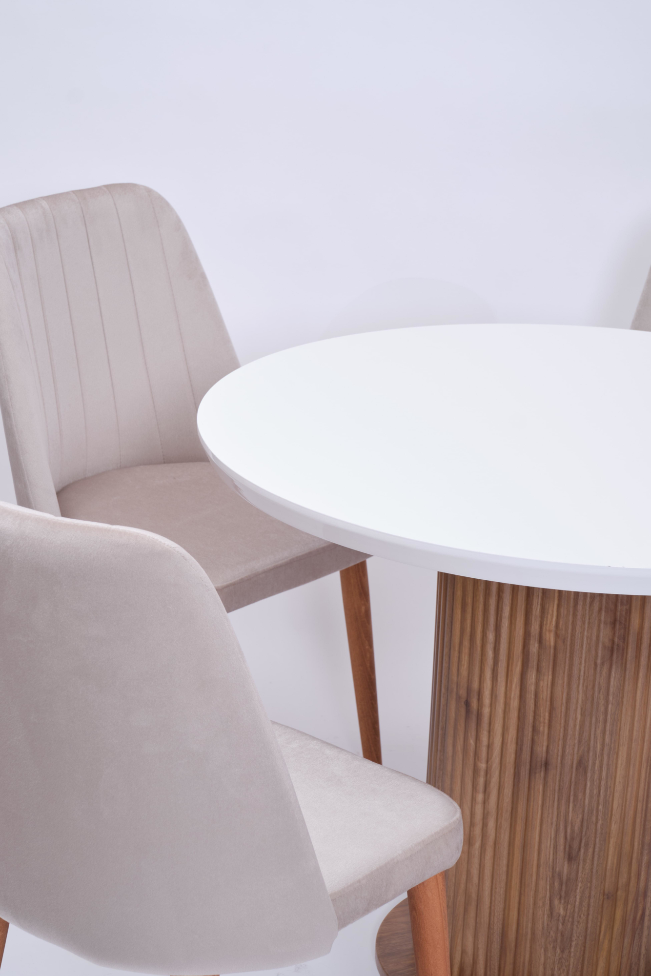 Erezogullari Mobilya Bohem Milano Yuvarlak Lak Panel Mutfak Masa Takimi 100Cm