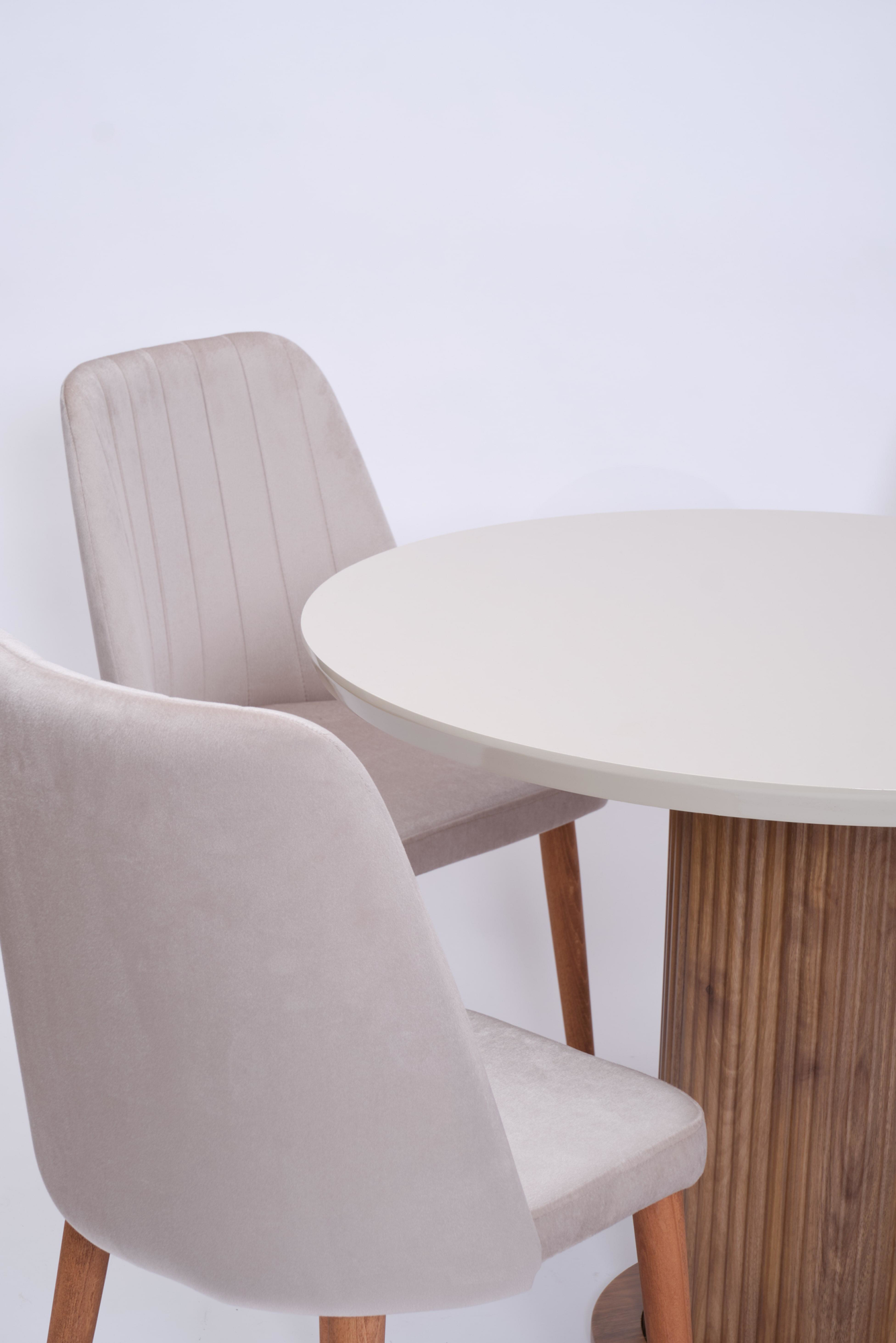 Erezogullari Mobilya Bohem Milano Yuvarlak Lak Panel Mutfak Masa Takimi 100Cm