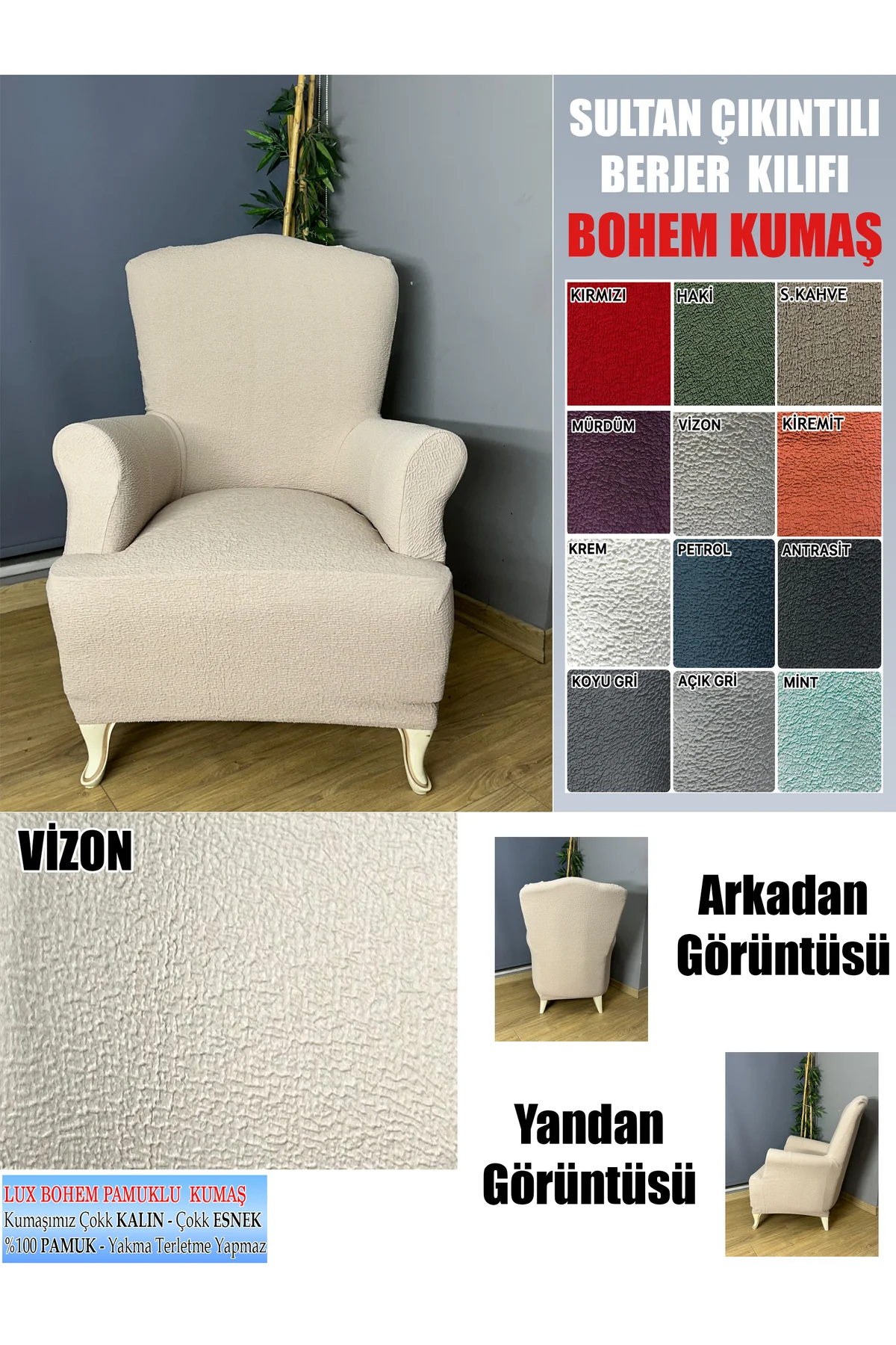 BOHEM PAMUKLU KUMAŞ SULTAN ÇIKINTILI MODEL KOMPLE GİYDİRME BERJER BOHEM PAMUKLU KUMAŞ SULTAN ÇIKINTILI MODEL KOMPLE GİYDİRME BERJER