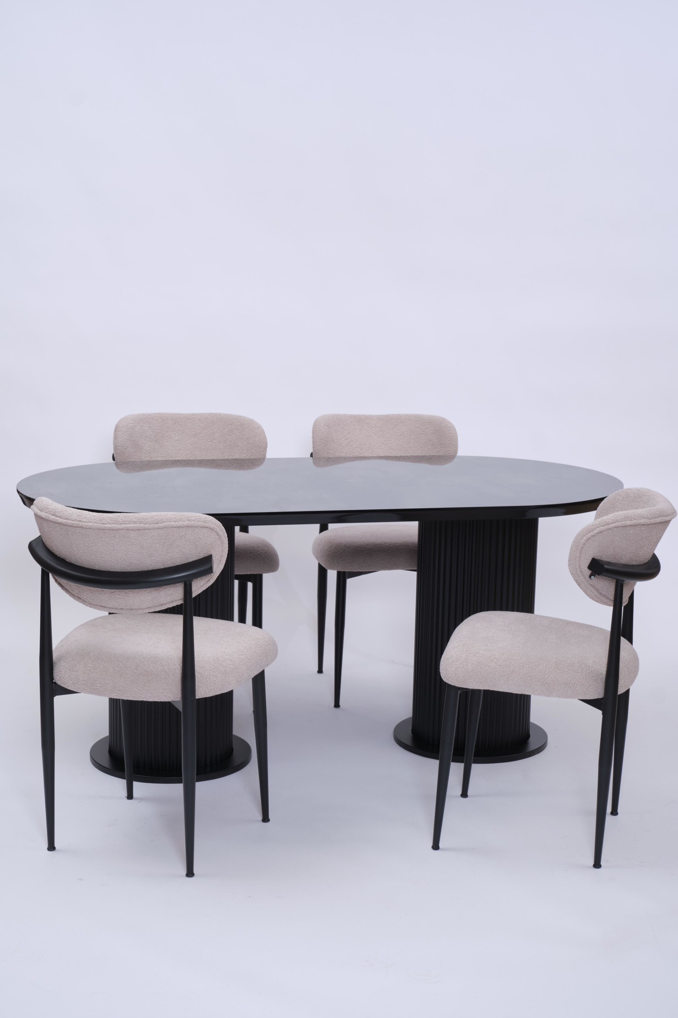 Erezogullari Mobilya Bohem Polo Lak Panel Yemek Masa Sandalye Takimi 90X170