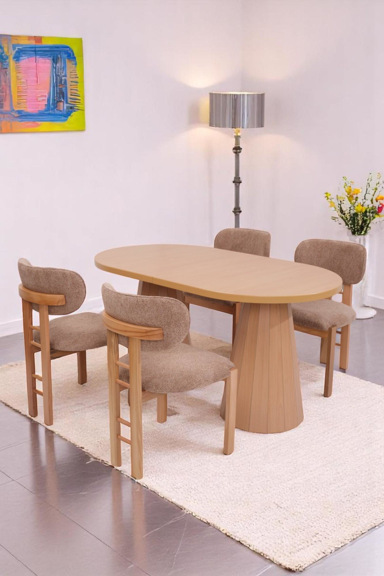 Erezogullari Mobilya Bohem Rodi Bankli Açilir Yemek Masa Sandalye Takimi 90X160cm