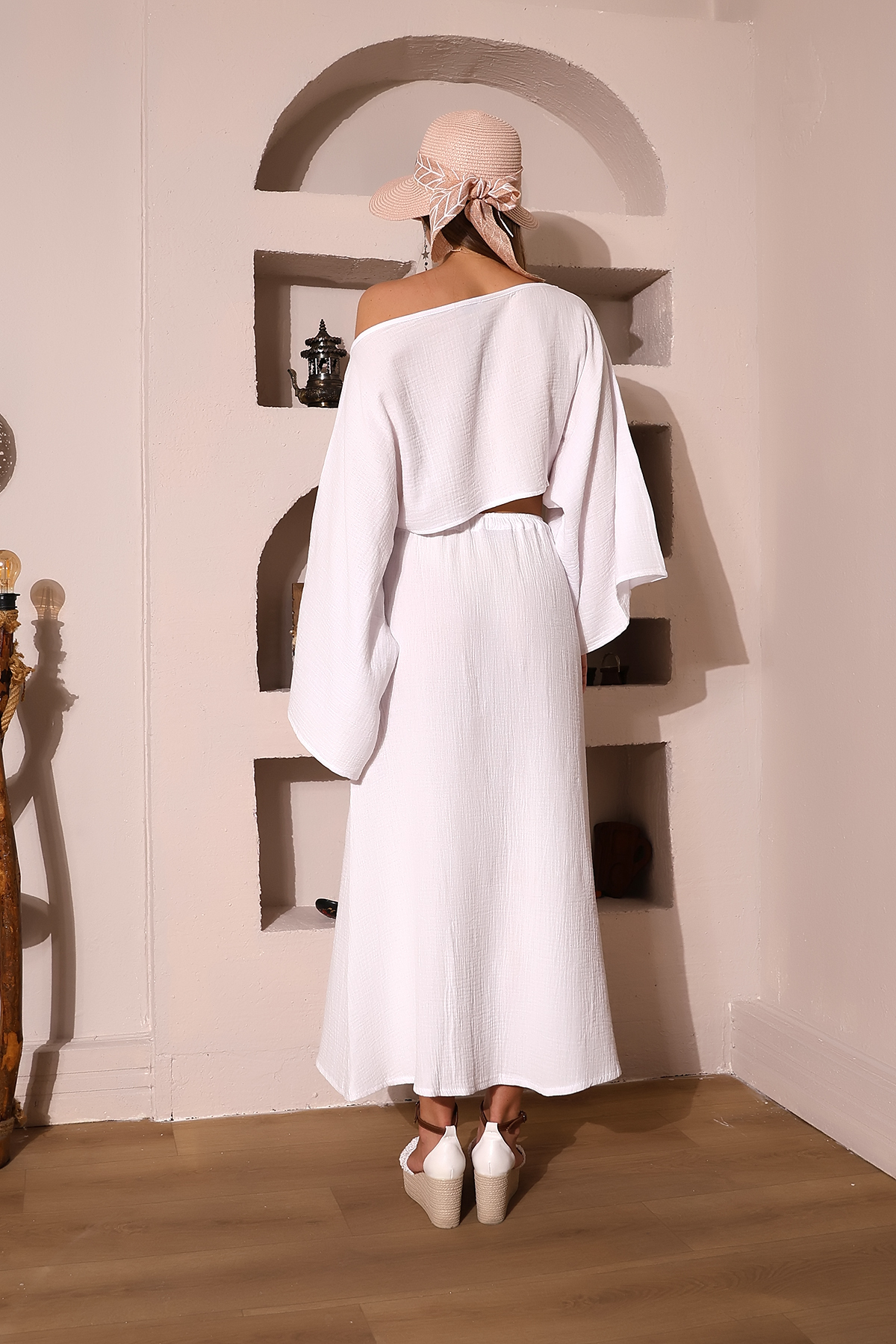 Dreamlike Bohem Tarz A Form Müslin Etek – %100 Pamuk, Düğme Detaylı, Cepli