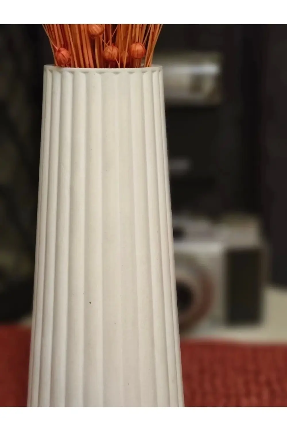 Bohem Tarz Büyük Boy Vazo Çizgili İskandinav Vazo