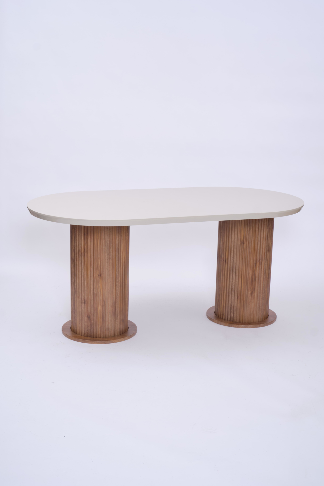 Erezogullari Mobilya Bohem Traverten Boyali Highgloss Mdf Yemek Masasi 90*170