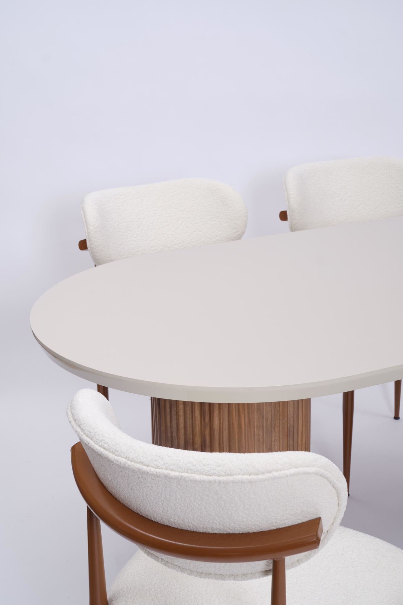 Erezogullari Mobilya Bohem Traverten Boyali Highgloss Mdf Yemek Masasi 90*170