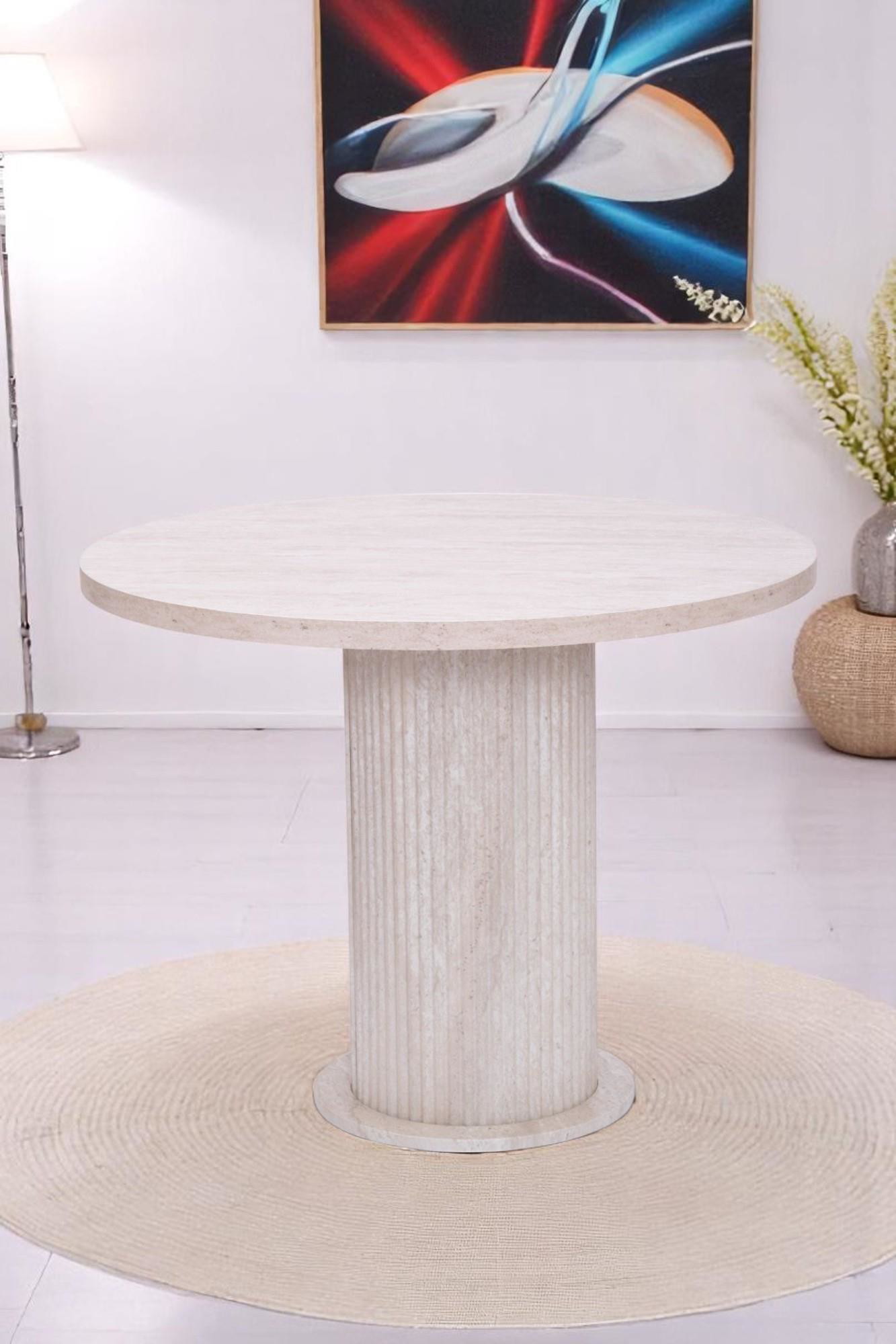 Bohem Yuvarlak Lak Panel Mutfak Masası 100cm Bohem Yuvarlak Lak Panel Mutfak Masası 100cm