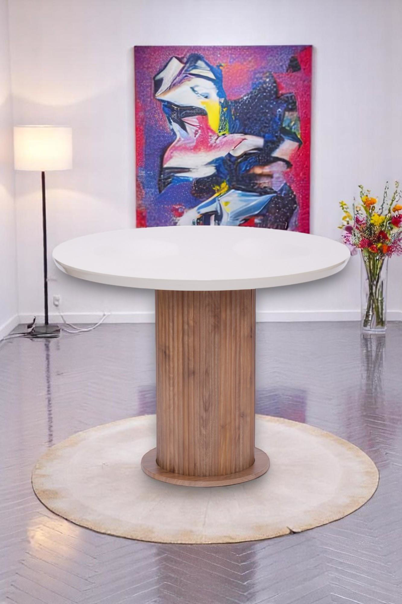 Bohem Yuvarlak Lak Panel Mutfak Masası 100cm Bohem Yuvarlak Lak Panel Mutfak Masası 100cm