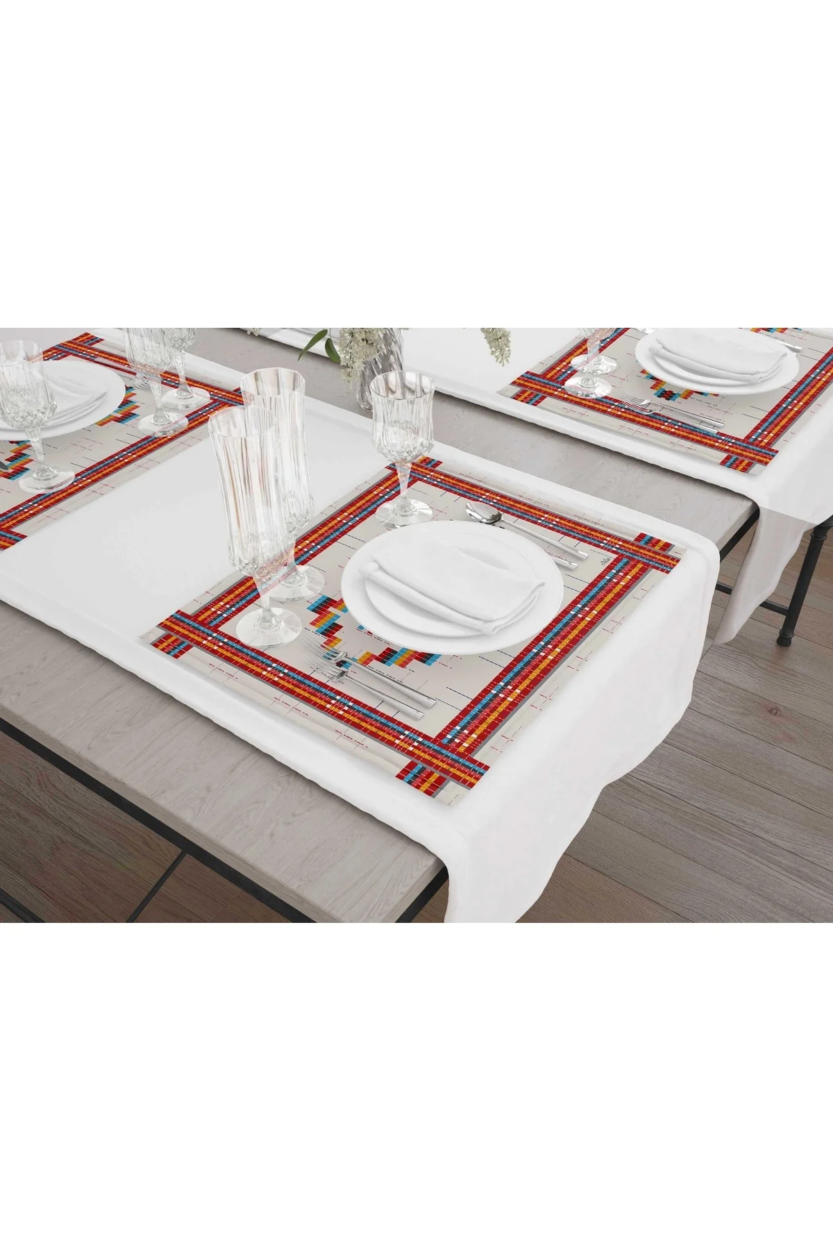 Boho -1 Amerikan Servis 6 Lı Set - 50 X 35 Cm