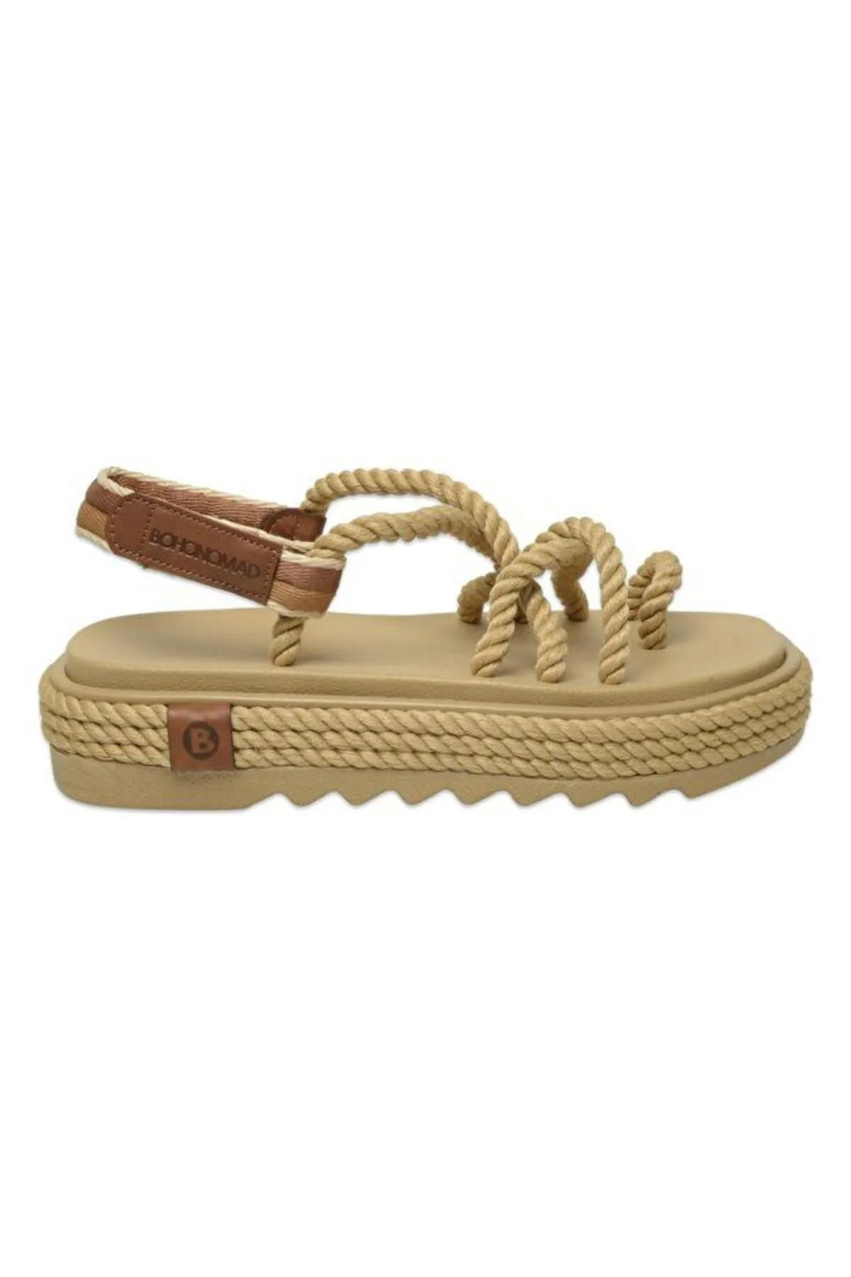 Bohonomad Ibiza Mid Platform Kadın Bej Sandalet IBZ0012-MP