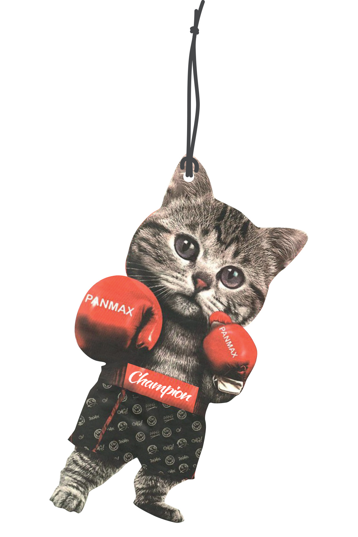 Boks Yapan Kedi Görselli Oto Kokusu Dikiz Ayna Süsü Torpido Ve Ot