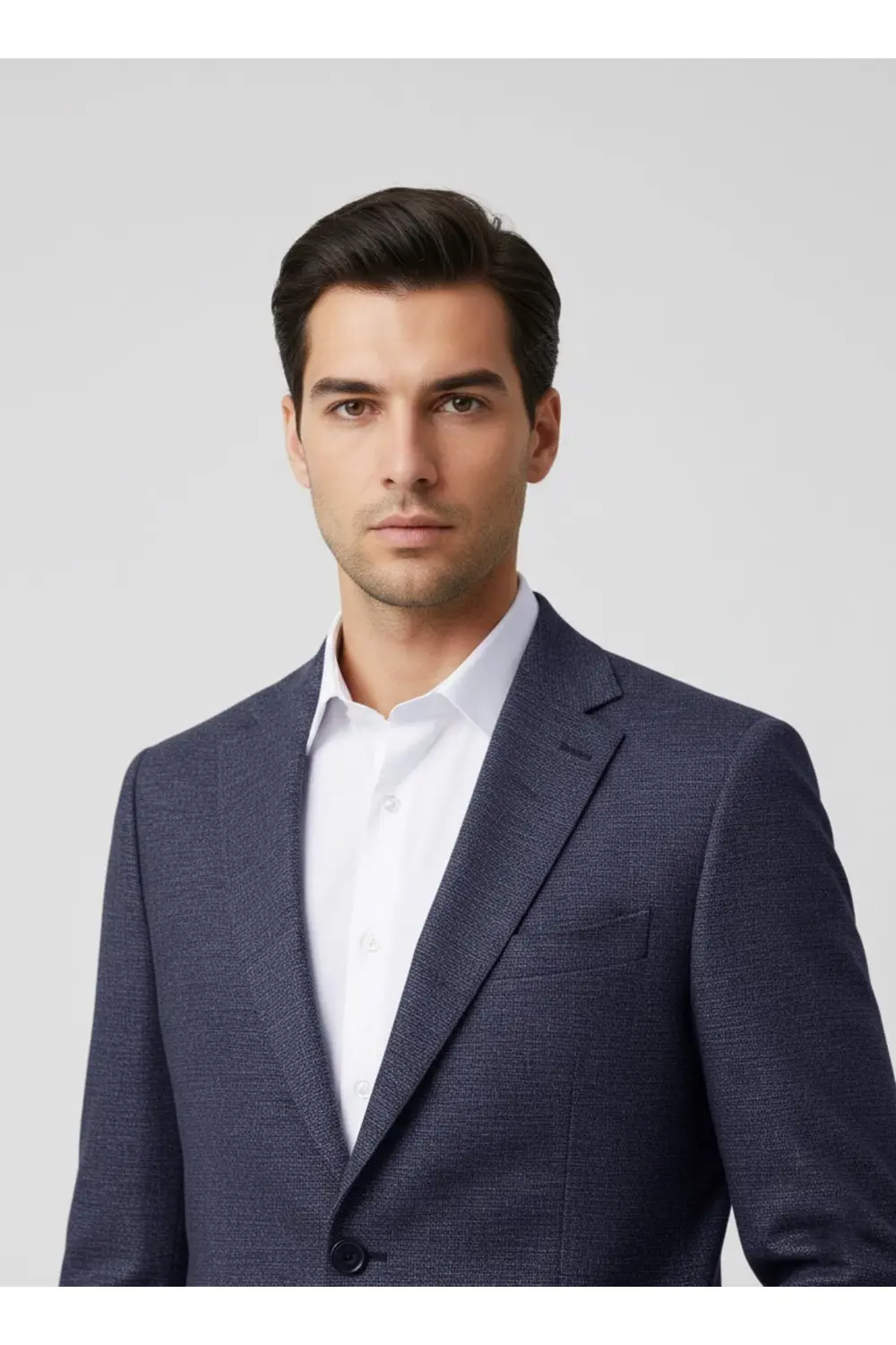 Bol Kesim 4 Drop Desenli Lacivert Tek Ceket